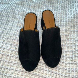 14th & Union black heeled mules